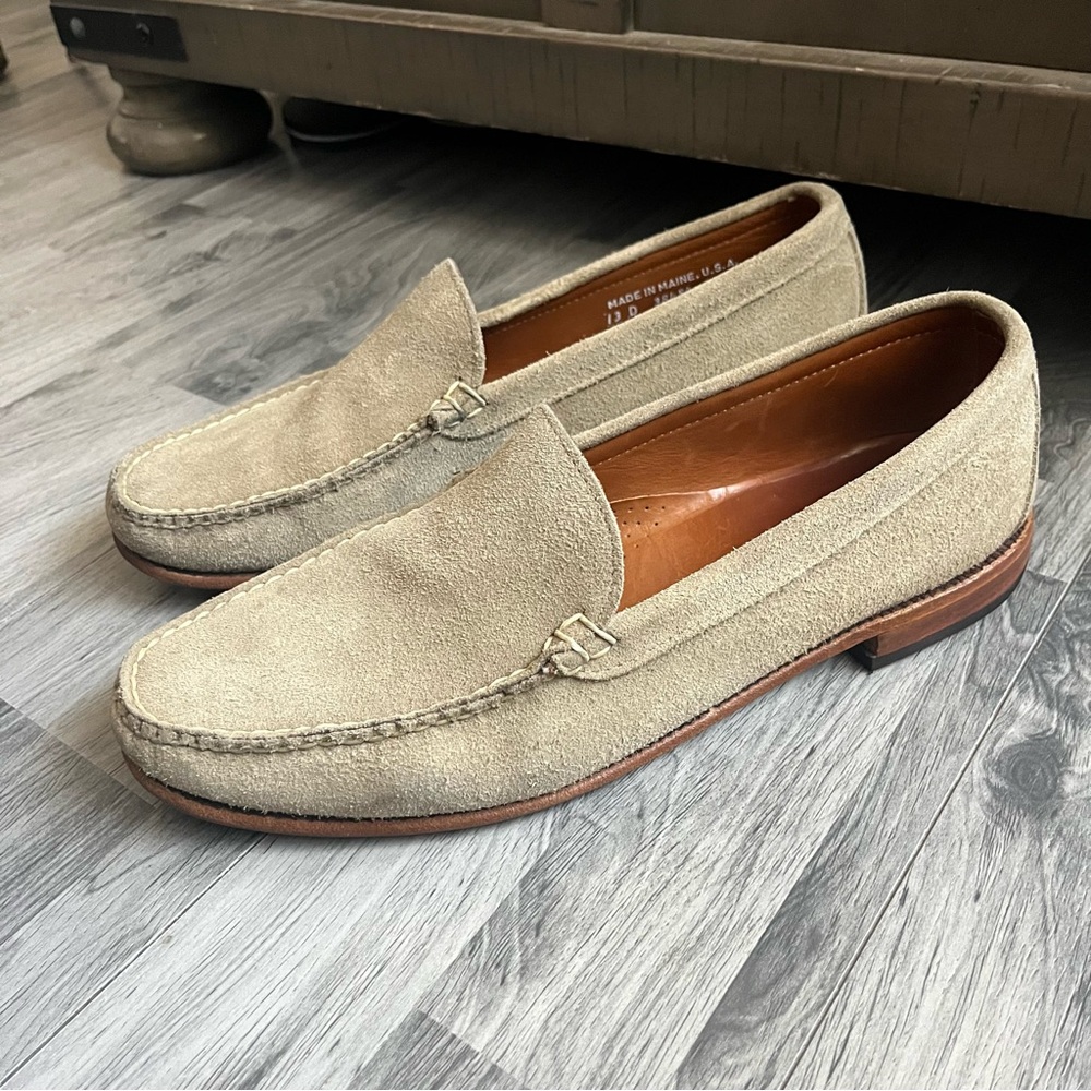 Men's Beige Suede Loafers
